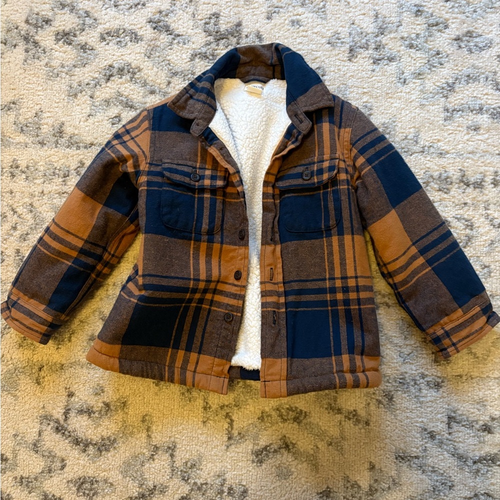 Boys' Crewcut flannel sherpa-lined shirt-jacket